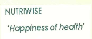 Nutriwise 'happiness Of Health' (label) Device mark 2662469 Trademark