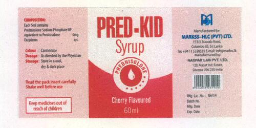 Pred-kid Syrup Device mark 2256569 Trademark