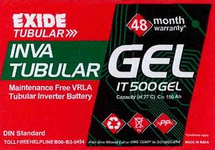 Exide Tubular Inva Tubular Gel It500gel(label) Device mark 2815806 Trademark