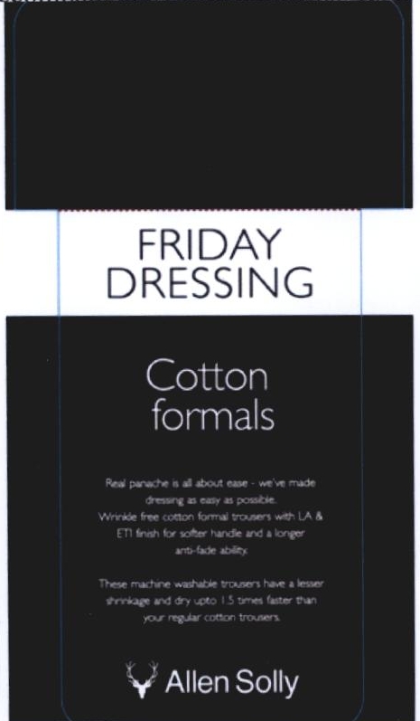 Friday Dressing Cotton Formals Allen Solly Device mark 2244928 Trademark