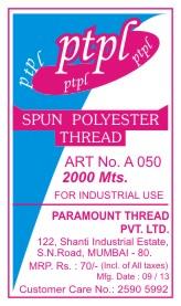 Ptpl Spun Polyster Thread Device mark 2814424 Trademark