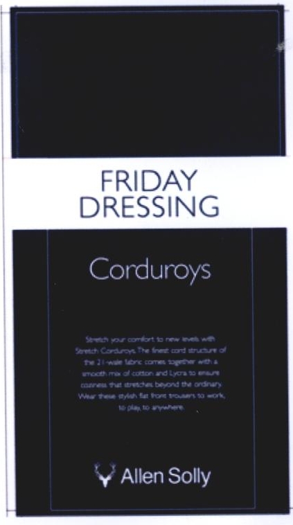 Friday Dressing Corduroys Allen Solly Device mark 2244974 Trademark