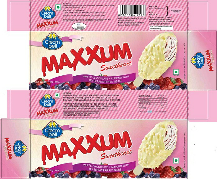 Creambell Maxxum Sweetheart (label) Device mark 2717595 Trademark