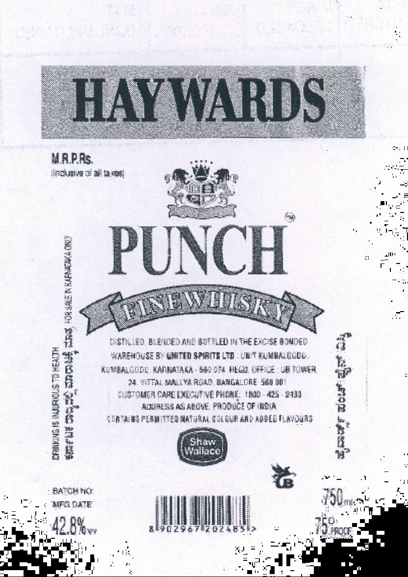 Haywards Punch Fine Whisky Device mark 2065071 Trademark