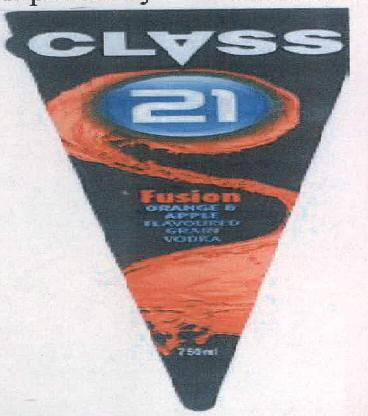 Class 21 Fusion Orange & Apple Flavoured Grain Vodka Device mark 2351233 Trademark
