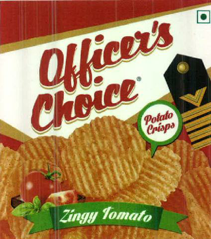 Officer's Choice Potato Crisps Zingy Tomato Device mark 2662385 Trademark