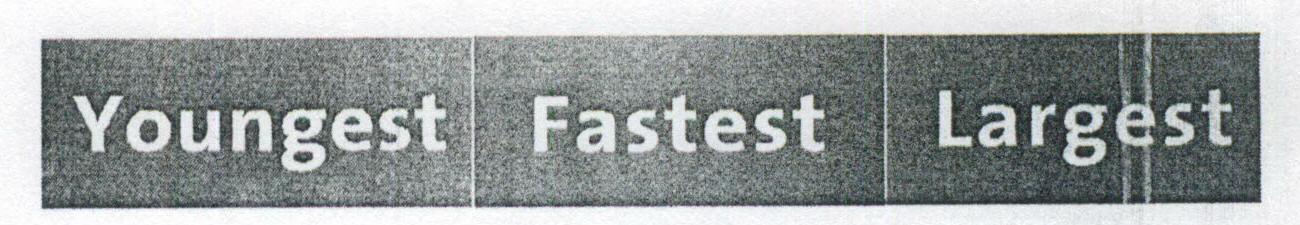Youngest Fastest Largest (label) Device mark 1448793 Trademark