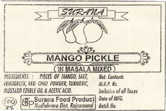 Mango Pickle (label) Device mark 783772 Trademark