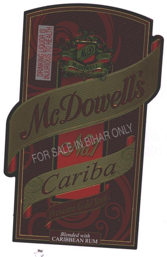 Mc Dowells No.1 Cariba Blended With Caribbean Rum Device mark 2194482 Trademark