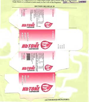 Hbtone (device Of Drop) Device mark 1180284 Trademark