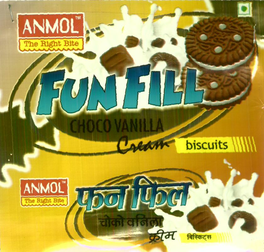 Fun Fill Choco Vanilla Cream Biscuits ( Label) Device mark 1440510 Trademark
