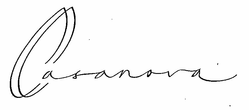 Ccasanova (speical Foam Writing) Device mark 1522408 Trademark