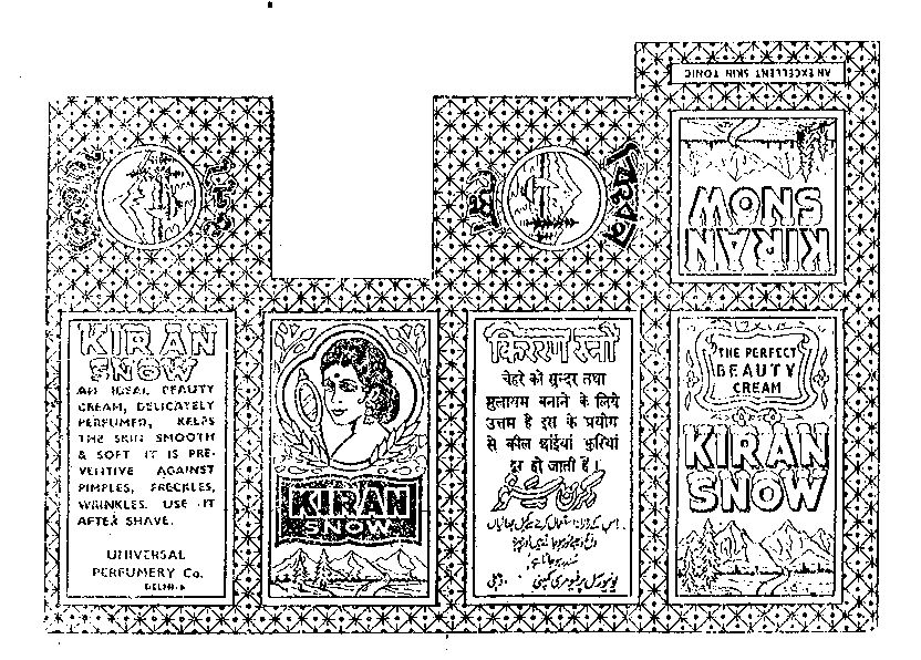 Kiran Snow. Device mark 237395 Trademark