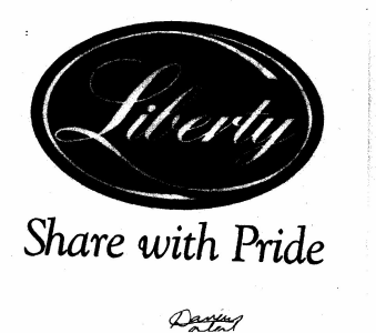 Liberty Share With Pride (label) Device mark 1390378 Trademark