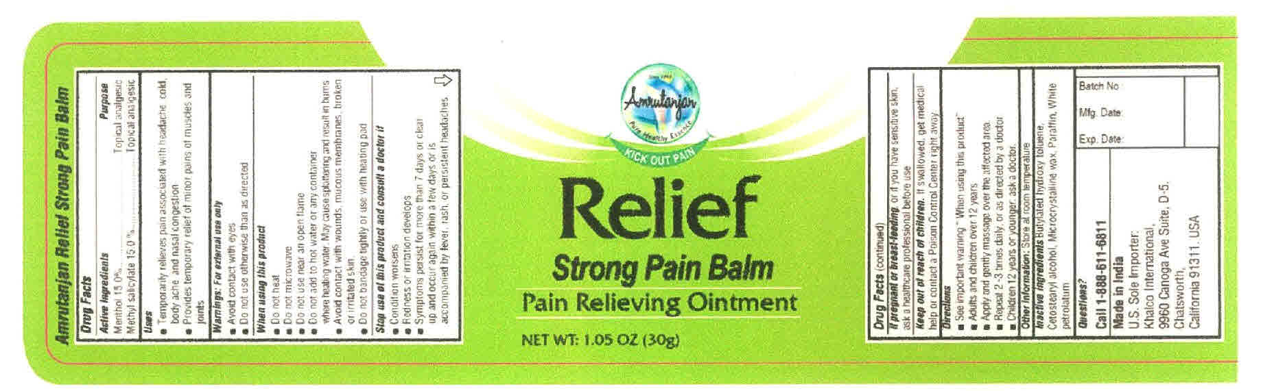 Amrutanjan Relief Strong Pain Balm Device mark 2720171 Trademark
