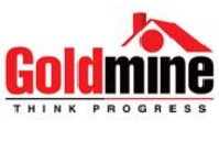 Goldmine- Bold Letters In Red And Black Color With Device Of Home And A Tagline Think Progress (trademark As A Whole) Device mark 2734129 Trademark