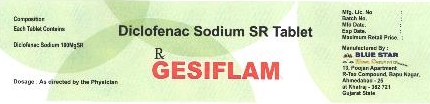 Diclofenac Sodium Sr Tablet, Gesiflam Device mark 1794297 Trademark