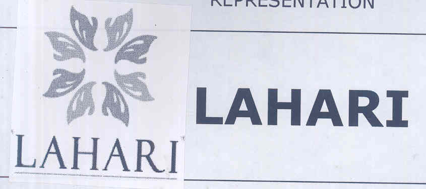 Lahari (logo) Device mark 1586386 Trademark