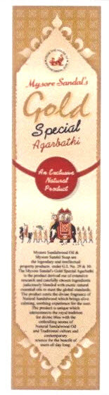 Mysore Sandals Gold Special Agarbathi Device mark 2740237 Trademark