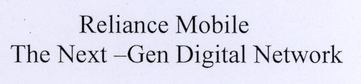 Reliance Mobile The Next -gen Digital Network Device mark 1782674 Trademark