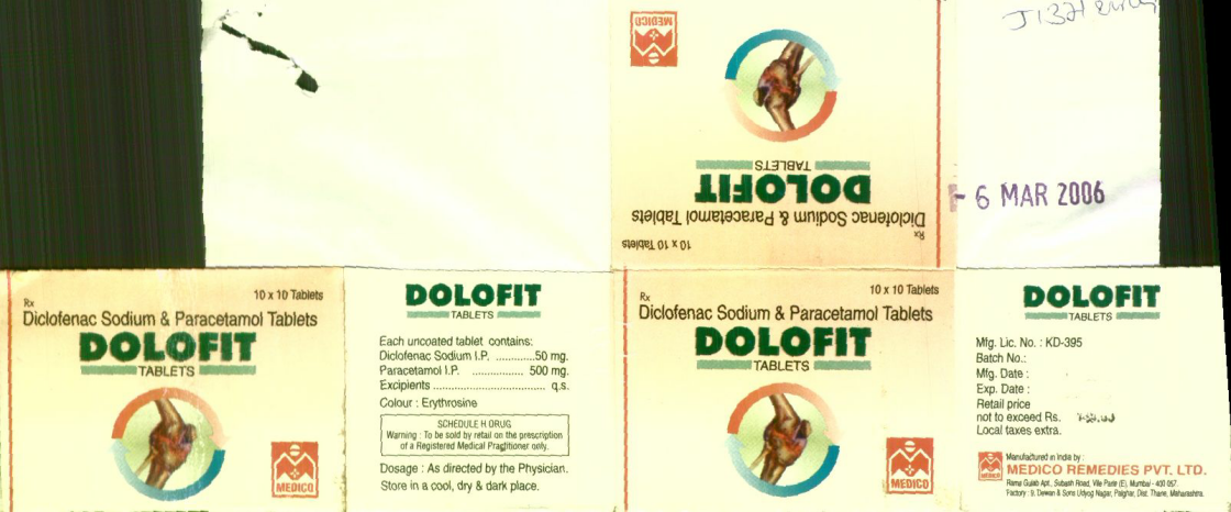 Dolofit Tablets (label) Device mark 1426978 Trademark