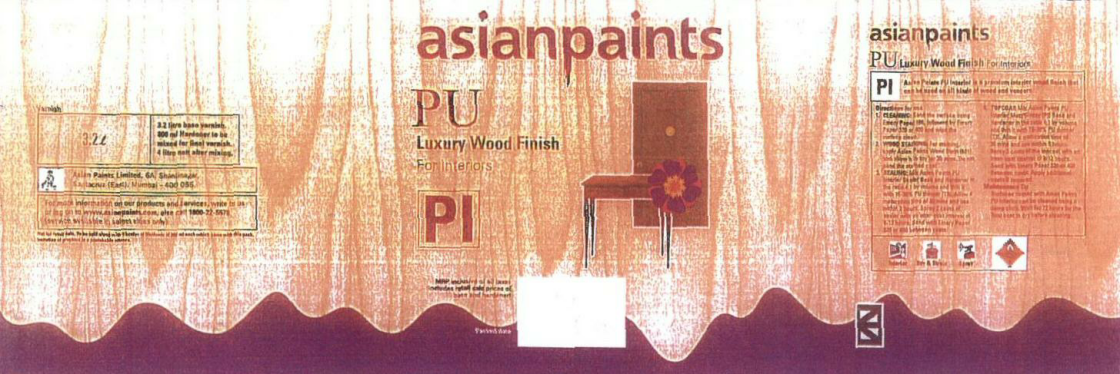 Asianpaints Luxury Wood Finish For Interiors (label) Device mark 1670427 Trademark
