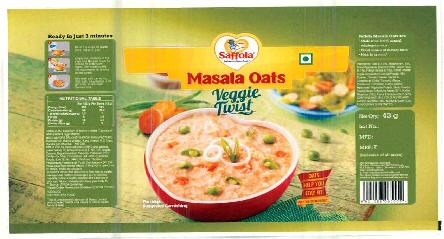 Saffola Masala Oats Veggie Twist Device mark 2555315 Trademark