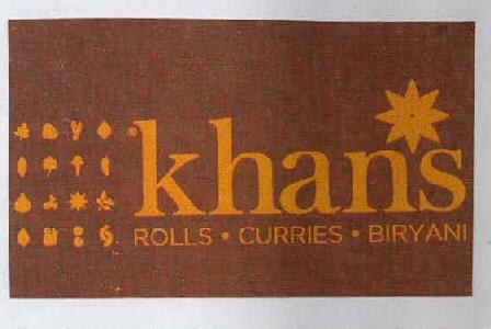 Khans Rolls. Curries. Biryani Device mark 2886632 Trademark