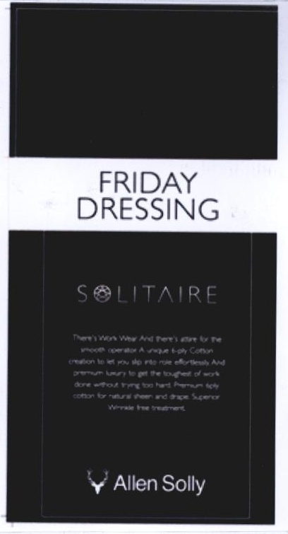 Friday Dressing Solitaire Allen Solly Device mark 2244955 Trademark