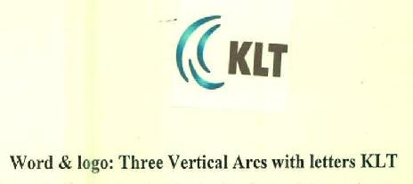 Klt Three Vertical Arcs With Letters Klt Device mark 2870930 Trademark