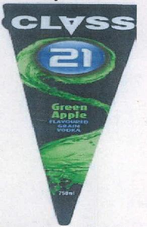 Class 21 Green Apple Flavoured Grain Vodka Device mark 2351237 Trademark