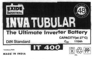 Exide Invatubular - It - 400 - (label) Device mark 2235596 Trademark