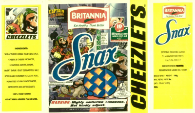 Britannia Snax Cheezlets Device mark 837510 Trademark