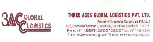 Three Aces Global Logistics Pvt. Ltd. (label) Device mark 1551302 Trademark