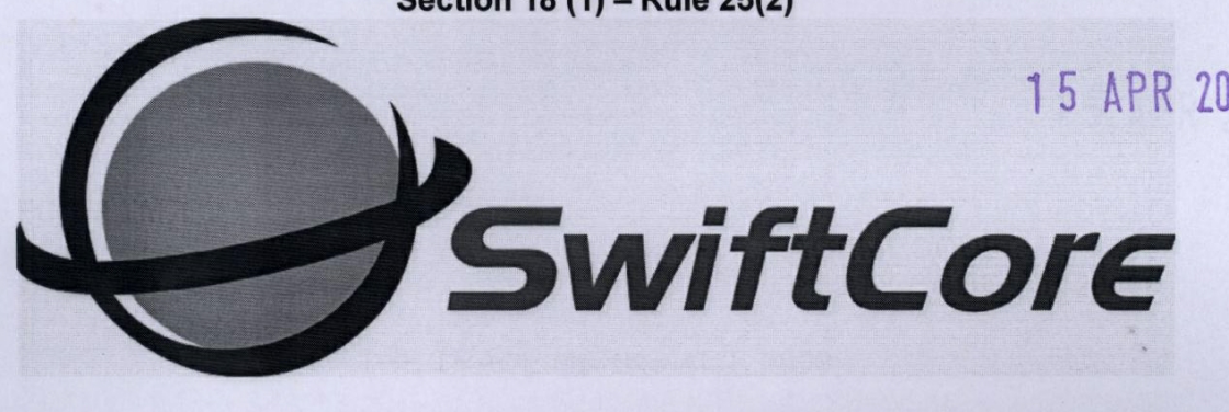 Swiftcore Device mark 1950657 Trademark