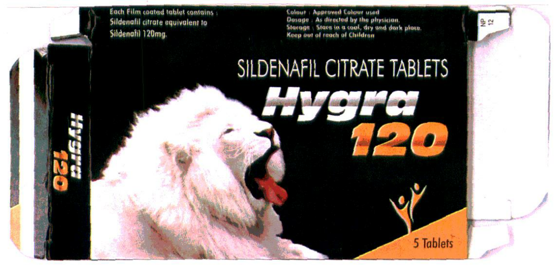 Sildenafil Citrate Tablets Hygra 120 Device mark 1921588 Trademark