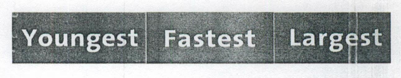 Youngest Fastest Largest (label) Device mark 1448792 Trademark