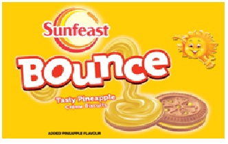 Sunfeast Bounce Tasty Pineapple Creme Biscuits Device mark 2701943 Trademark
