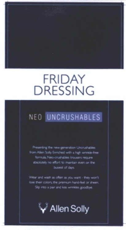 Friday Dressing Neo Uncrushables Allen Solly Device mark 2244949 Trademark
