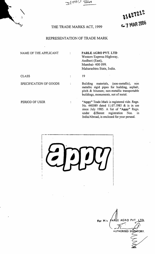 Appy ( Label) Device mark 1427212 Trademark