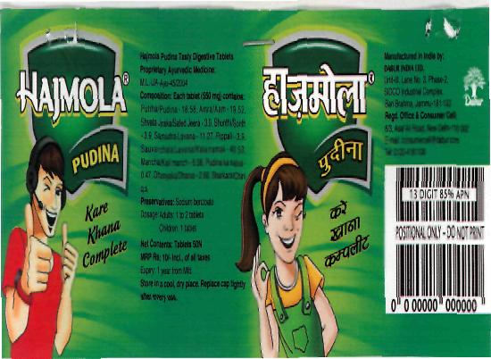 Hajmola Pudina Device mark 2198932 Trademark