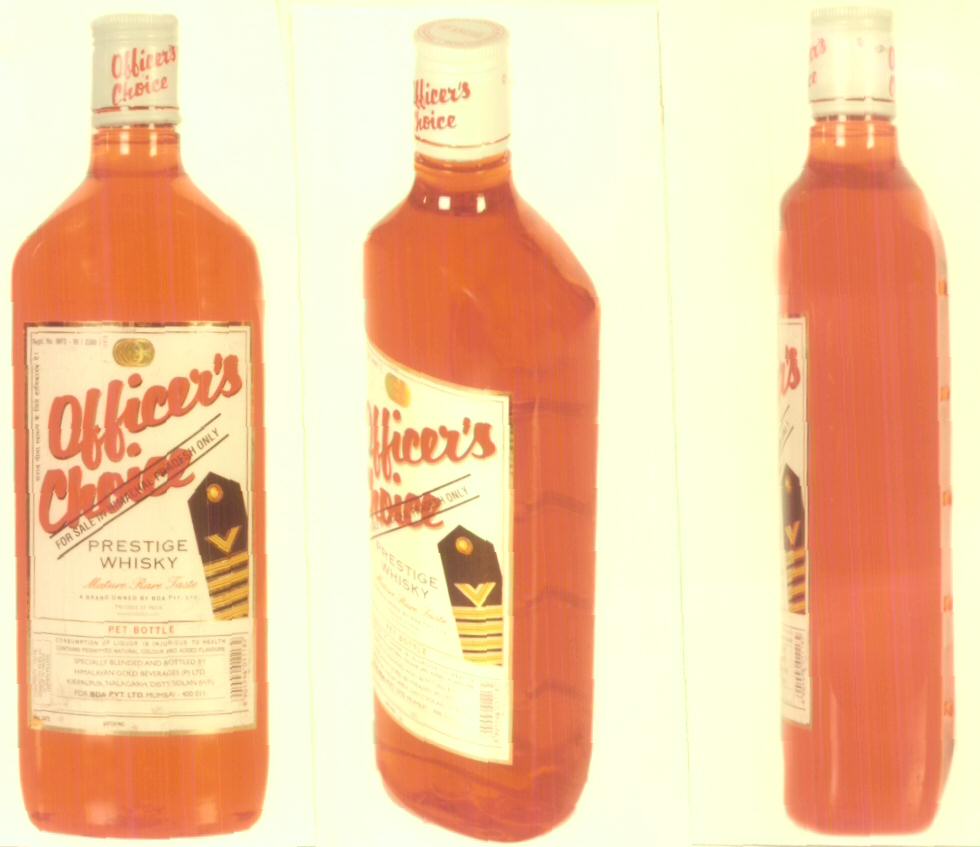 Officer"s Choice (device Of Bottle) Device mark 1623361 Trademark