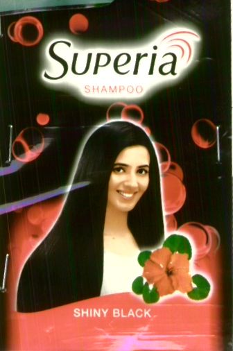 Superia Shampoo Shiny Black ( De Of Women) ( Label) Device mark 1419699 Trademark
