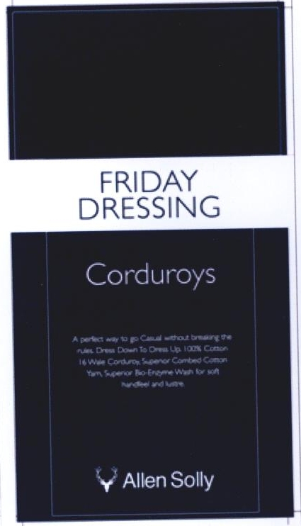 Friday Dressing Corduroys Allen Solly Device mark 2244967 Trademark