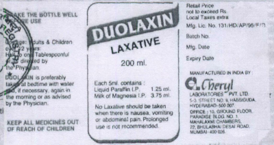 Duolaxin Laxative (label) Device mark 764667 Trademark