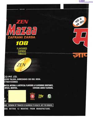 Zen Mazaa Zafrani Zarda 108 Device mark 1355206 Trademark