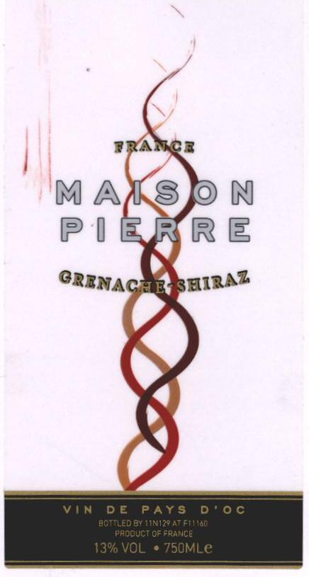 M A I S O N P I E R R E (label) Device mark 1655540 Trademark