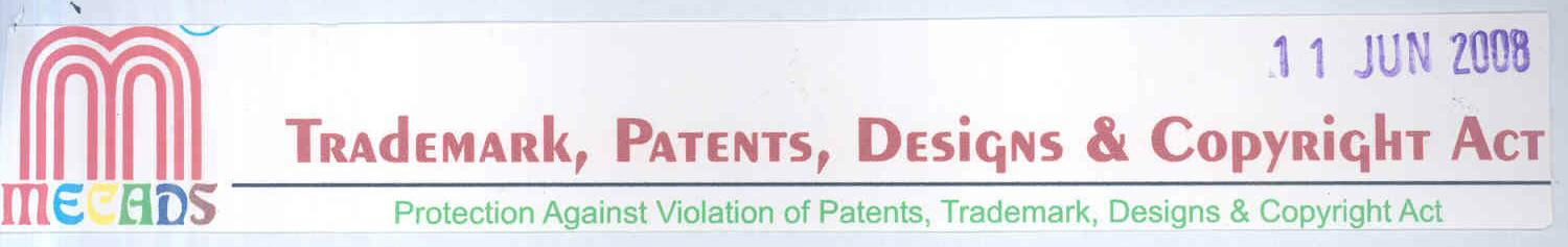 Trademark, Patents, Designs & Copyright Act Device mark 1697581 Trademark