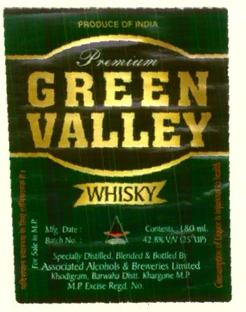 Premium Green Valley Whisky (label) Device mark 1406252 Trademark