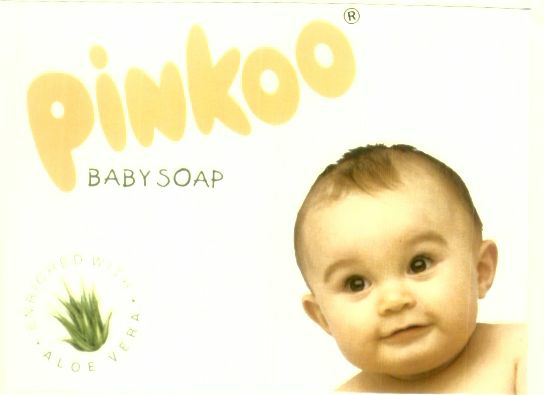 Pinkoo Baby S O A P E N R I C H E D W I T H A L O E V E R A (label) Device mark 1443076 Trademark